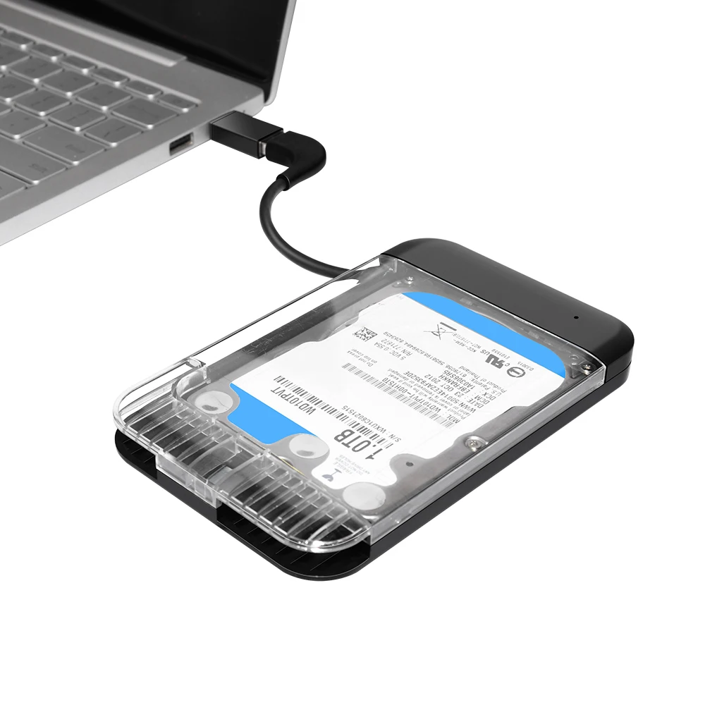 

New! E-sun Transparent 2.5 Inch USB3.0 Type-C SATA HDD Case External Hard Drive Disk hdd caddy Enclosure