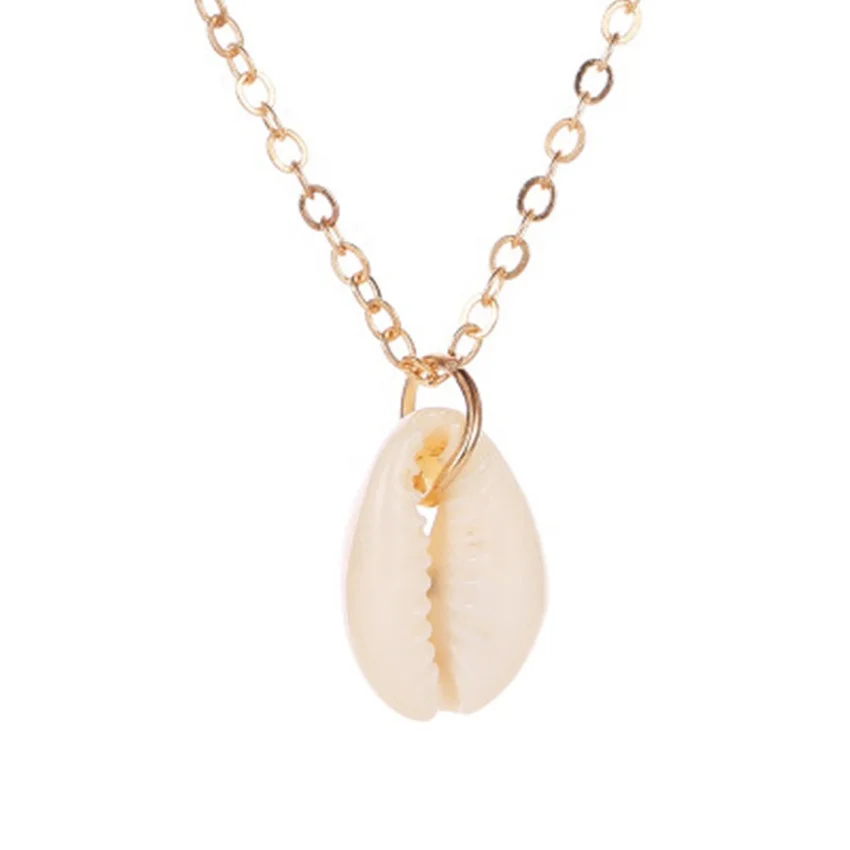 

Natural Shell Pendant Fashion Necklace Ocean Wind Women's Beach Necklace, Gold/platinum
