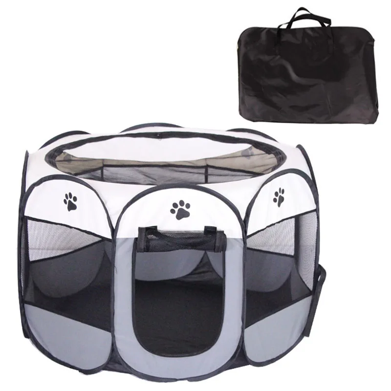 

High-quality Oxford Fabric Washable Portable Foldable Pet Octagonal Playpen Fence Tent with Carrying Bag