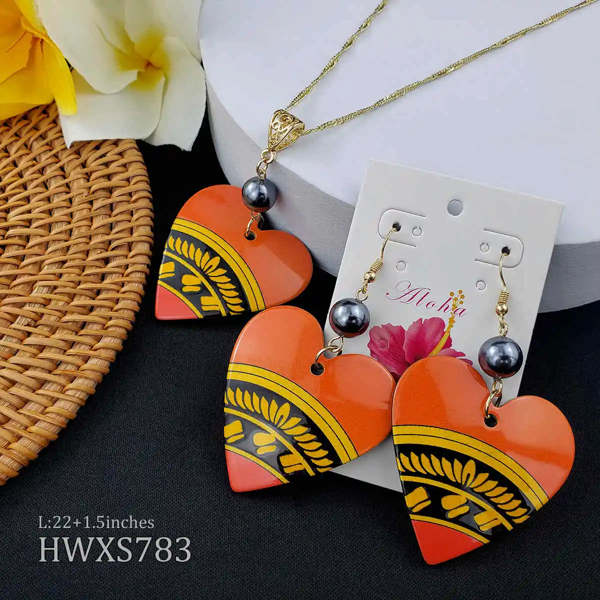 

Polynesian jewelry hawaiian acrylic for women jewelry necklace set