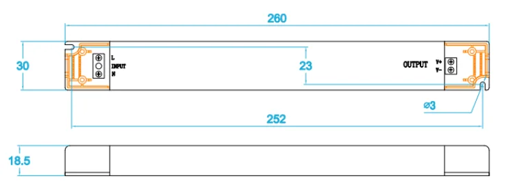 12V 24V 30W 36W 60W led drive power supply for led pixel light with non dimmable CLASS 2