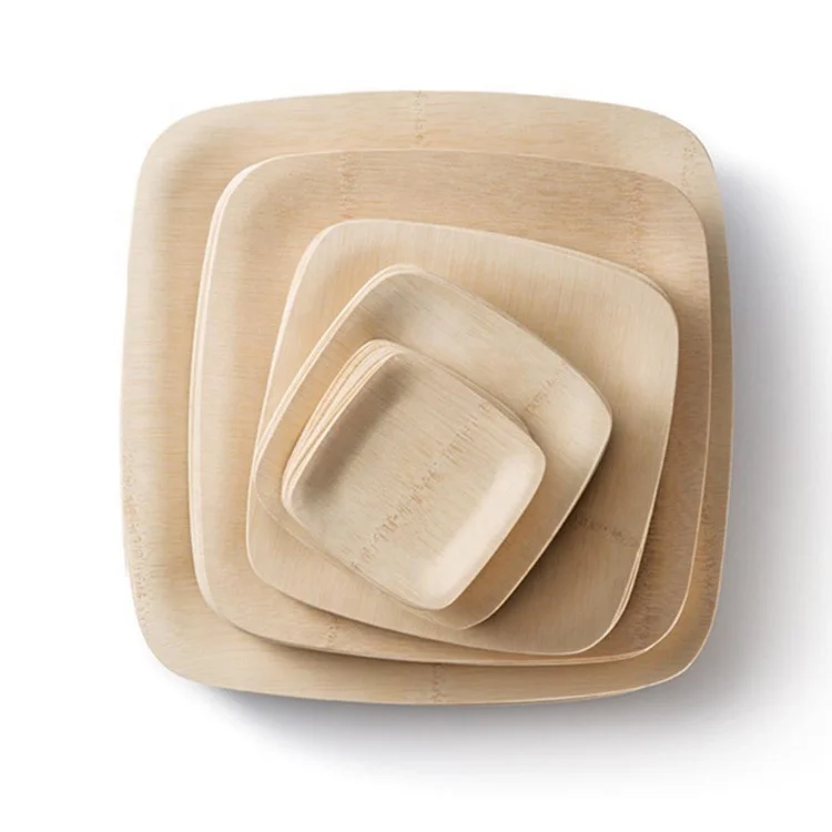 

Disposable Wooden Plates Logo Wooden Dinner Plate Wood Plates for Food, Wood color