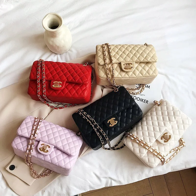 

Small Joker Chain Women's Bag Diamond Embroidery Thread Small Square Bag Casual Underarm Bag Summer Portable, White, red, purple, khaki, black