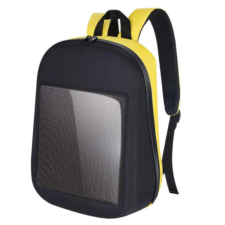 

2020 Waterproof Flexible Billboard Display Laptop Bag Outdoor Digital APP Wifi Light Smart Advertising Screen Led Backpack, As show