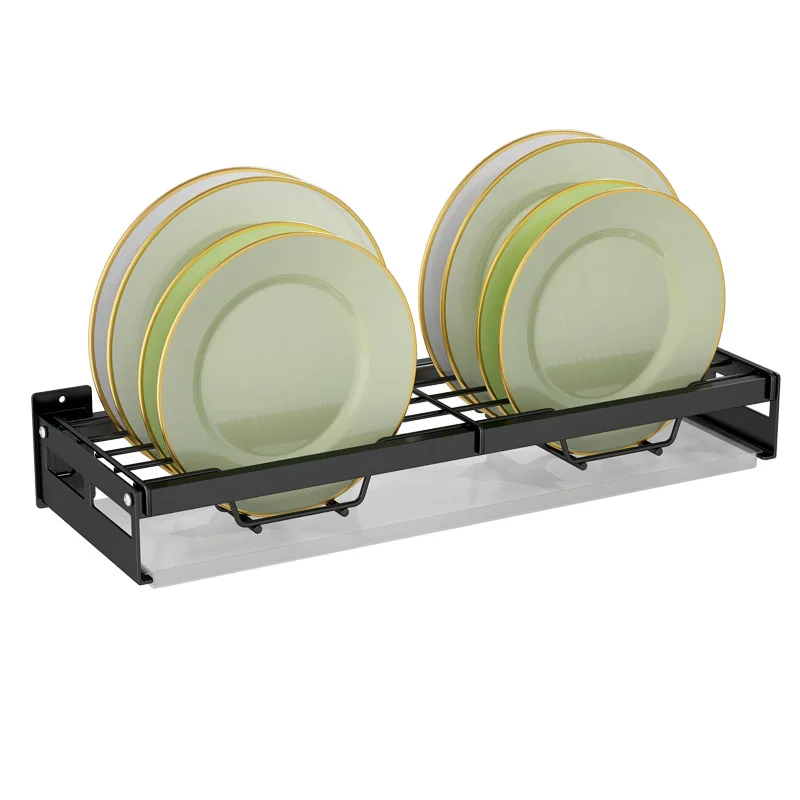 Wall Hanging Metal Steels Kitchen Storage Rack  Knife Bowl Dish Sets Kitchen Counter Tableware Drainboard