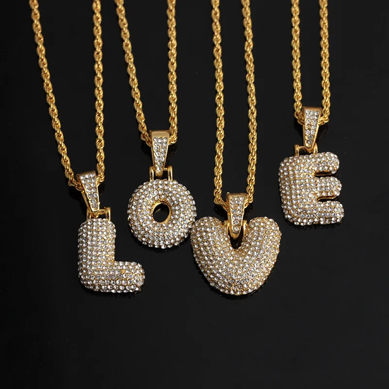 

English Capital Letter A-Z Full Drill Stainless Steel necklace Cute Fashion Necklace 2020, As the picturs