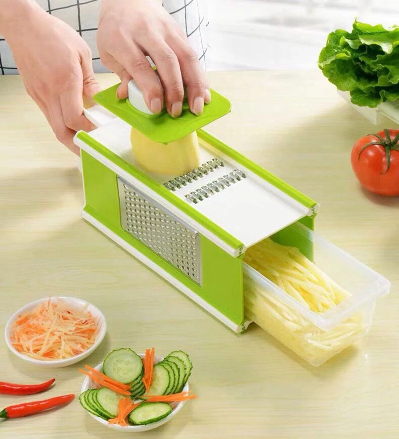 

BBA114 Manual Four-sided Grater Multifunctional Dicing Shredder Vegetable Cutting Artifact Household Radish Potato Peeler