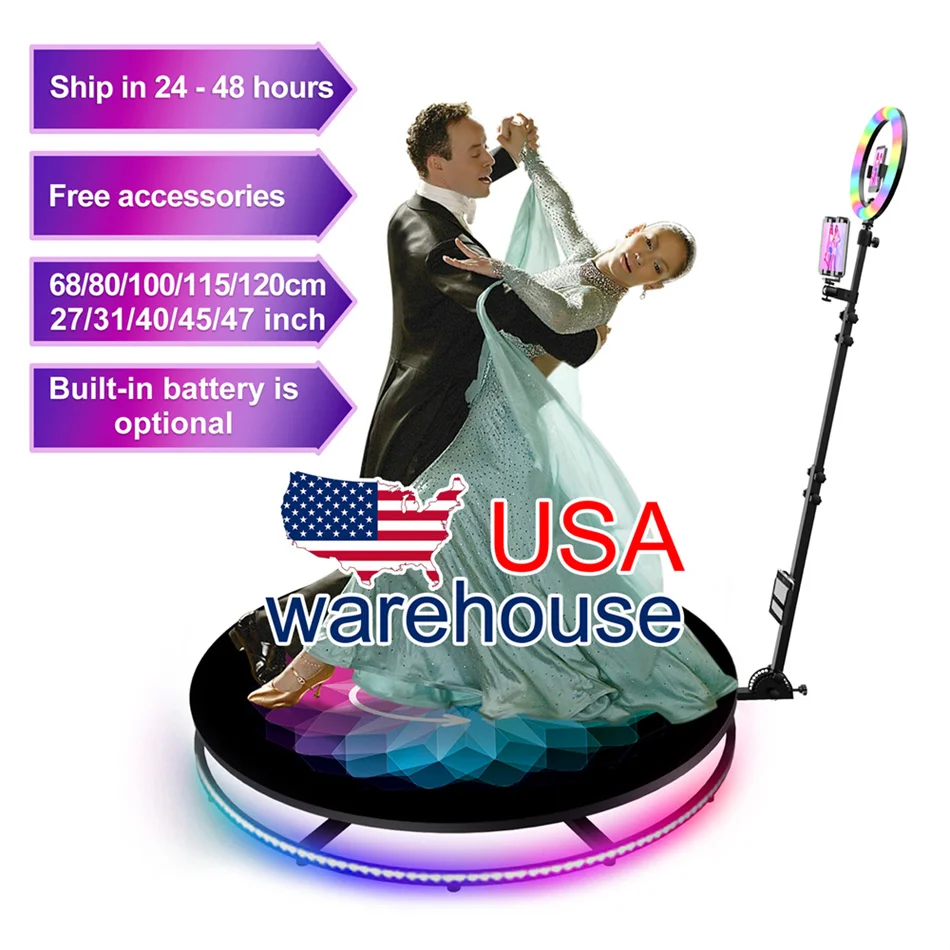 

Shipped in The US Slow Motion Rotating Portable 360 Degree Camera Photo Booth Selfie Platform