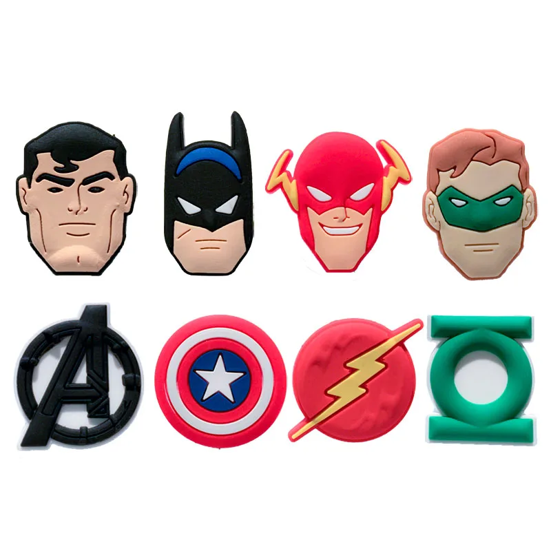 

superheros flash wholesale soft pvc rubber shoe charms custom shoe decoration charms Via DHL/Fedex