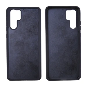 Wholesale Hybrid PC+TPU Groove Inlay blank Case for HUAWEI P30 Pro Customized Wood Leather Case for P30