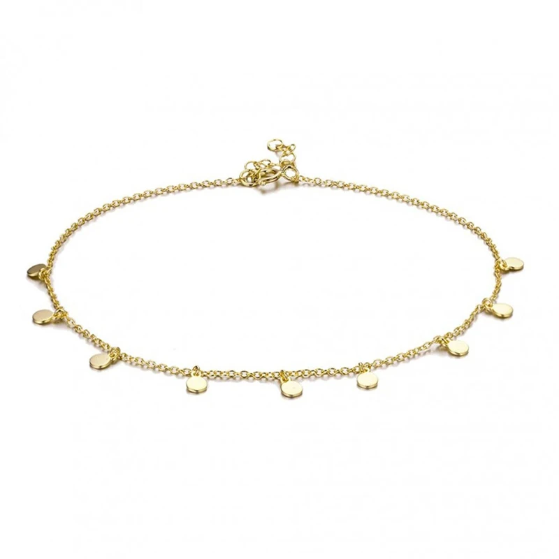 

ROXI Cheap Wholesale Simple Beach Fashion Stacking Round Brand Anklet, Gold/white