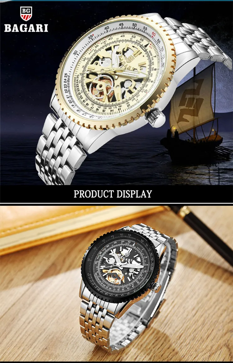 BAGARI Luxury watches men Top Brand| Alibaba.com