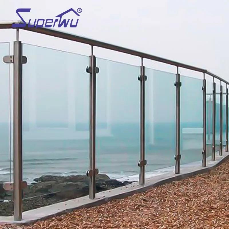 Most popular frameless glass balustrade balcony high quality aluminum glass handrail