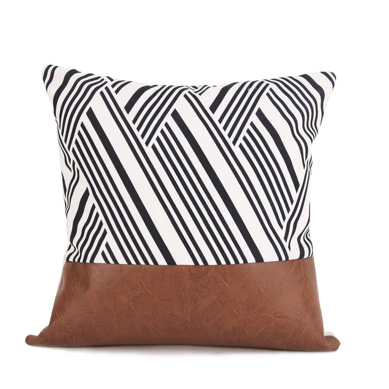 

Nordic Simple Leather Cotton Pillow Covers 18x18 Inches Bohemian Throw Pillows Farmhouse Decor Throw Pillow Covers