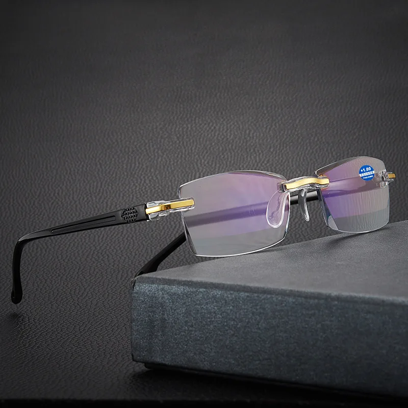 

hot selling Rimless Presbyopia Anti Blue Light Eyeglasses New Reading Glasses for Parents The Elderly Reading glasses