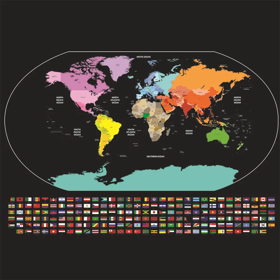 
Deluxe Travel Scratch Off World Map Poster 