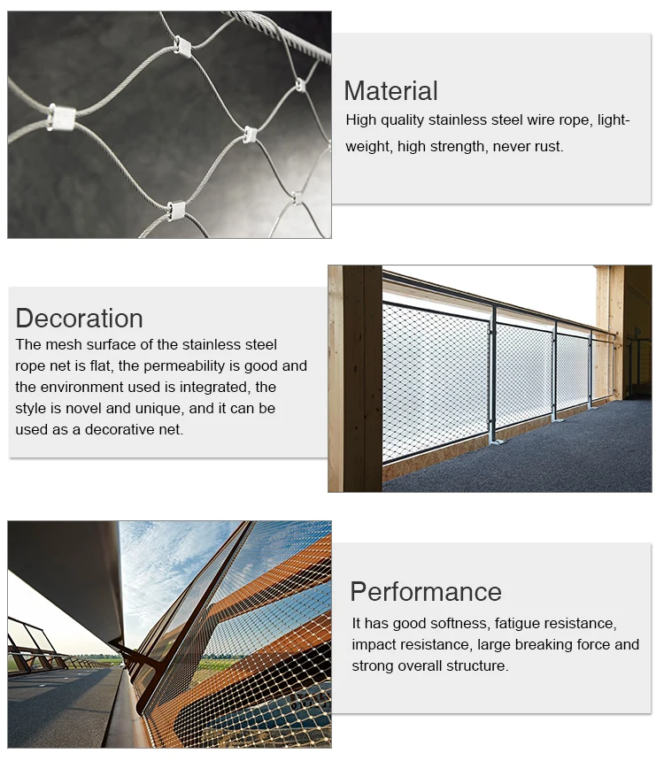 Cheep Price with stainless steel wire rope mesh net