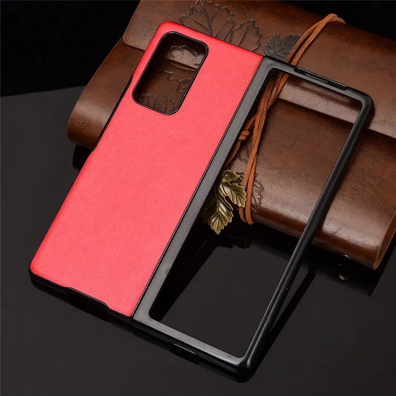 

Case for Samsung Galaxy Z Fold 2 5G Retro Lychee Pattern Folding Screen Hard PC Cover