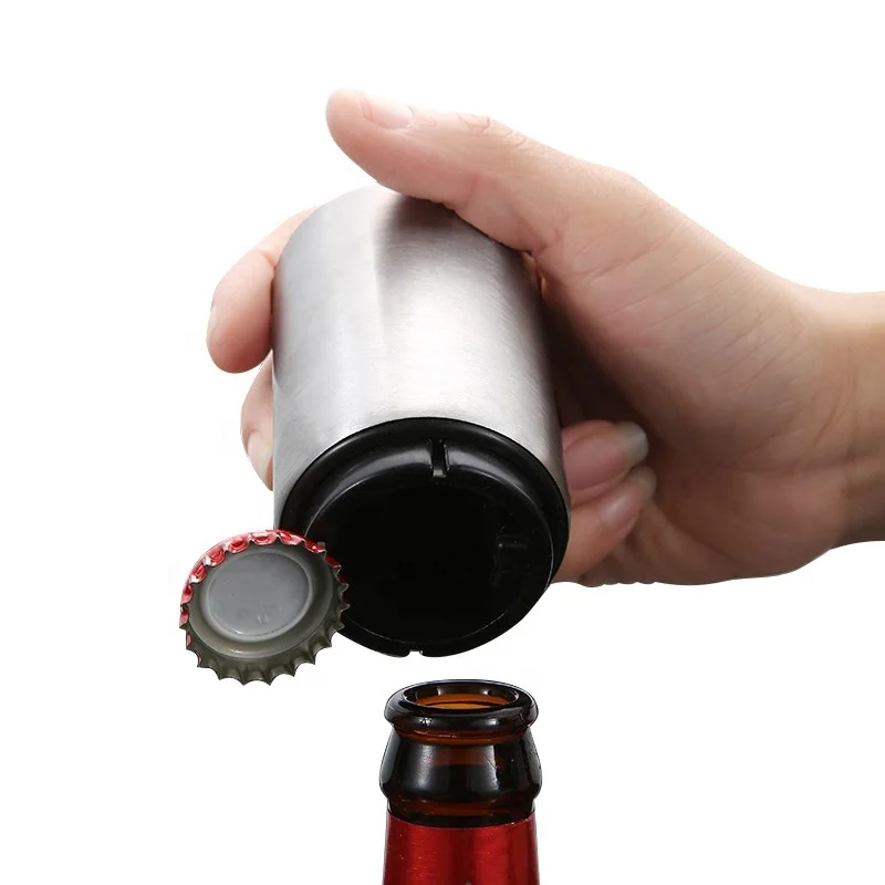 

Push Down Quick Open Magnet Catcher Stainless Steel Pop Off Automatic Beer Bottle Opener