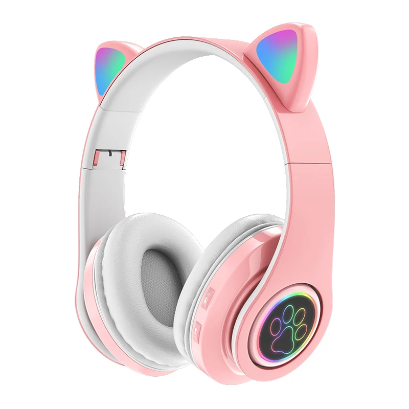 

The new web celebrity upgraded version of the cute cat ear earphone head wear cool light stereo sound quality wireless earphone