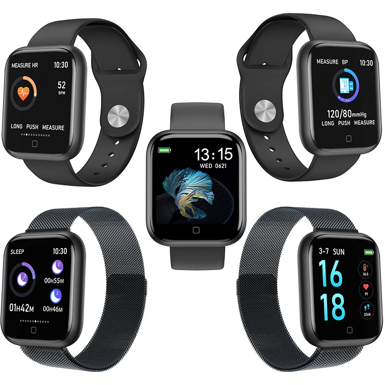 

2020 hot model temperature measurement body temperature heart rate monitoring exercise reminder smart bracelet smart watch, Black, rose gold, silver,navy blue