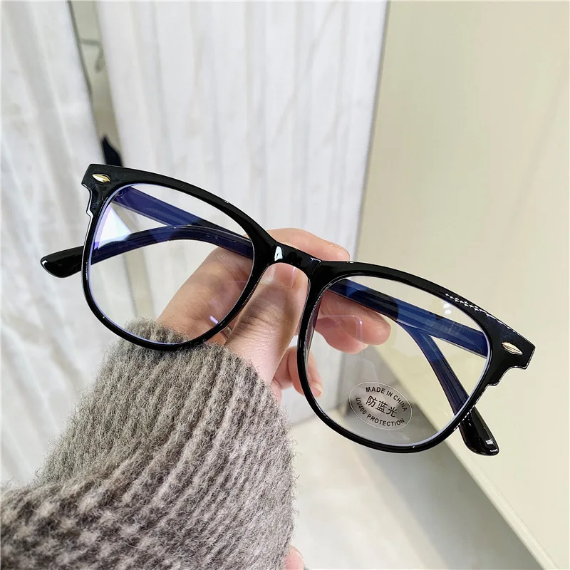 

MJ-0070 The New 2021 Blue Glass Frame Web Celebrity Flat Lens Women Fashionable Pc Frame Sunglasses