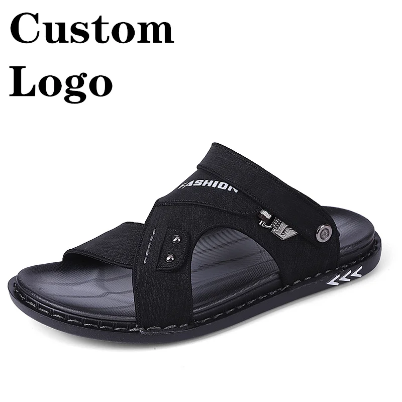 

Moyo Wholesale Factory Price Custom top leather Slipper Slip-on Beach sandal Designer sandals For Men