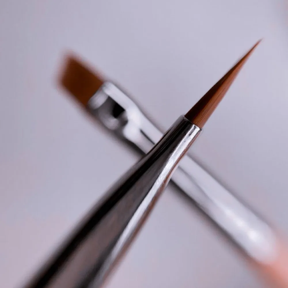

Ultra thin fine angle flat eyebrow tint brush 2 in 1thin eyebrow spoolie double ended angled brow brush custom logo