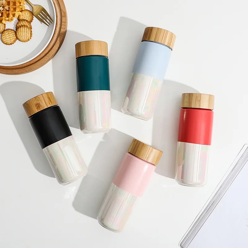 

OEM Print Logo Luxury Ceramic Mug with Wooden Lid for Bank Gift