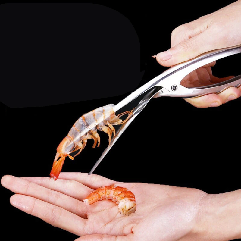 

304# stainless steel brine prawn prawn and seafood shell peeling deveiner tool shrimp peeler in steel with butterfly blade