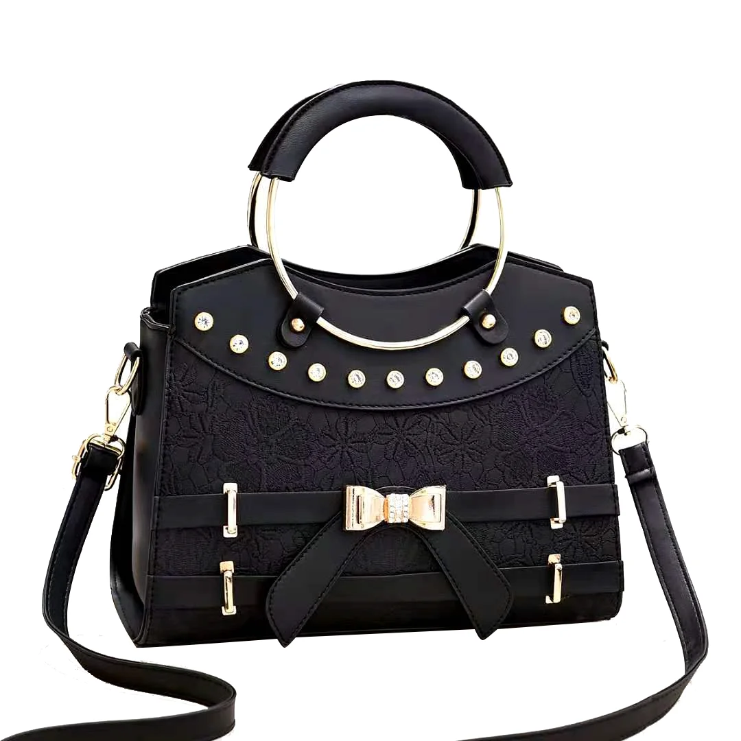 

DL088 22 Brand Lady Women Vintage Embossed White Leather Handbag For Ladies