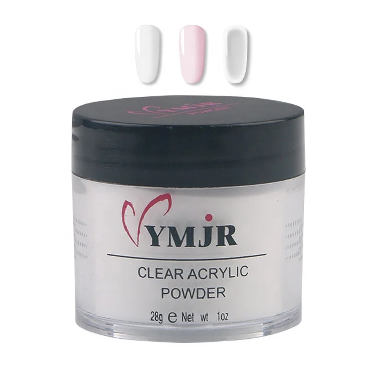 

Bulk nail art extension builder 113g solid clear pink crystal coloured acrylic dipping powder for nails, Clear, pink, white