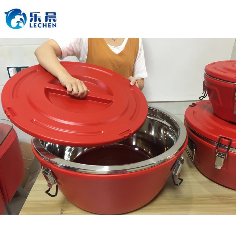 

Camping food heater 3-piece set  large double insulated bucket picnic ice incubator storage box incubator, As photo
