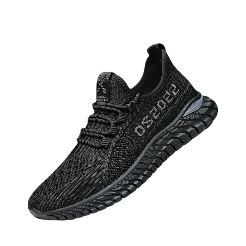 

2021 summer flying woven breathable coconut black men's shoes trendy casual sports shoes men's mesh running shoes men