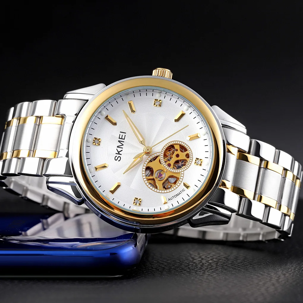 

High Quality OEM Automatic Watch Skmei M030 High Hardness Glass Mechanical Wristwatches