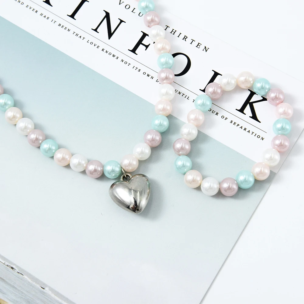 

Vintage 2020 Cute Children Jewelry Pearl CCB Kids Girls Bracelet Necklace Jewelry Set, Multi
