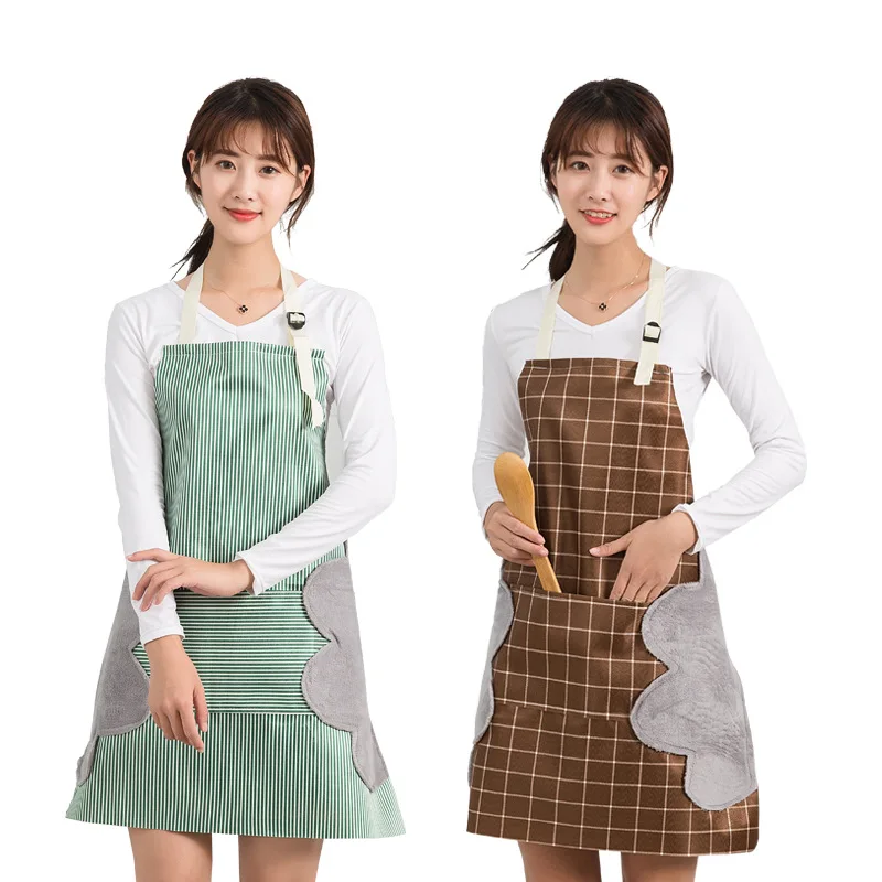 

Multifunction Waterproof Oil Proof kitchen Bib Aprons Own Wing Shape Hand Towel Storage Pocket Adjustable Kitchen Cooking Apron, Multi color
