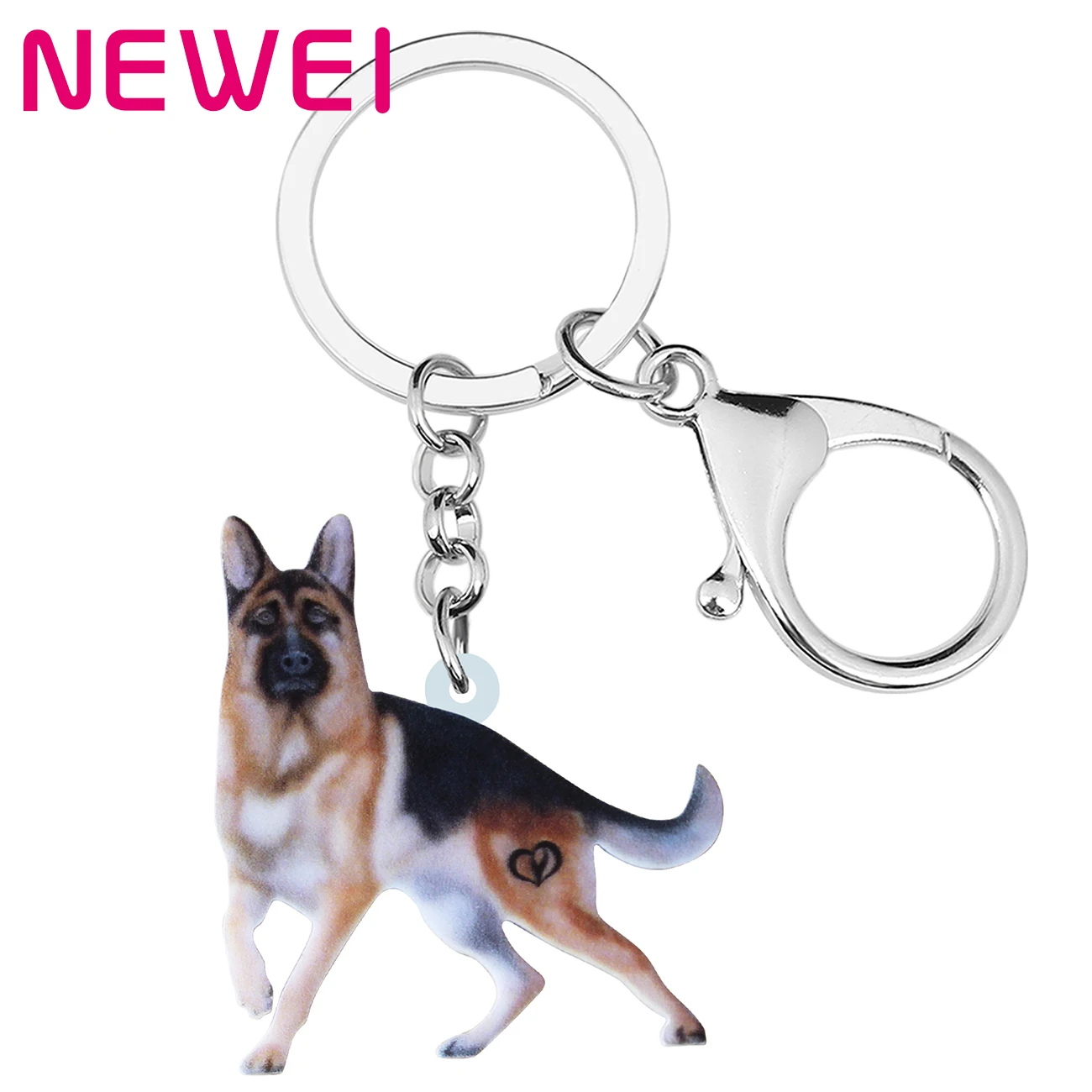 

Acrylic Cute German Shepherd Dog Keychains Car Purse Key Ring Chain Gifts Fashion Jewelry for Women Girls Teens Pets Accessories, Black