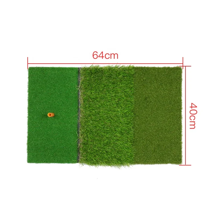 

Indoor Training Golf Practice Mat Portable Tri-Turf Golf Hitting Grass Mat