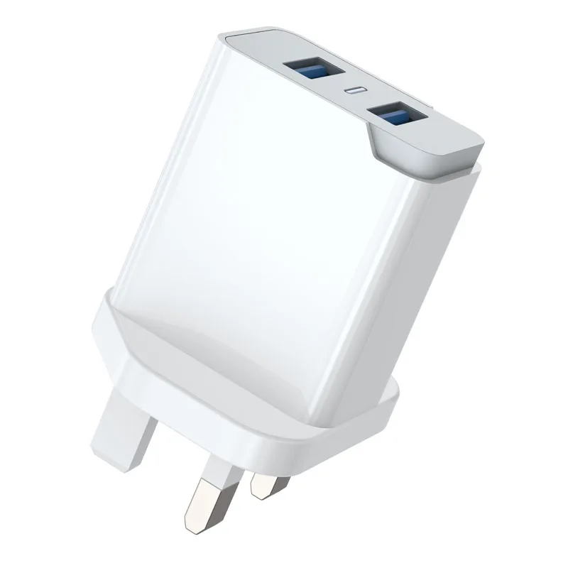

Kingyou 5V/2.4A Dual port Fast Charging Wall Charger Power Adapter With LED Indicator, White