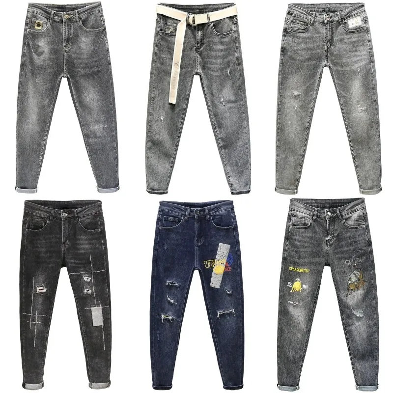 

2021 latest design men's jeans fashion customization men's long zipper men's pants wholesale
