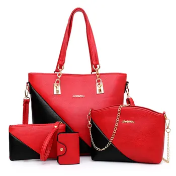 Ladies Fancy Handbag Set Cheap Leather 
