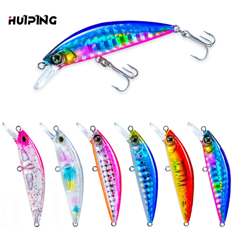 

HUIPING 50mm 6g Artificial Bait Hard Minnow Baits Slow Sinking Fishing Lures pesca minnow 9154, 8colors