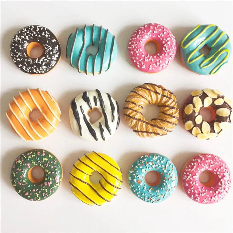 

Cute Sweet Donut Doughnut Fridge Message Magnet Simulation Food Magnet, Custom color