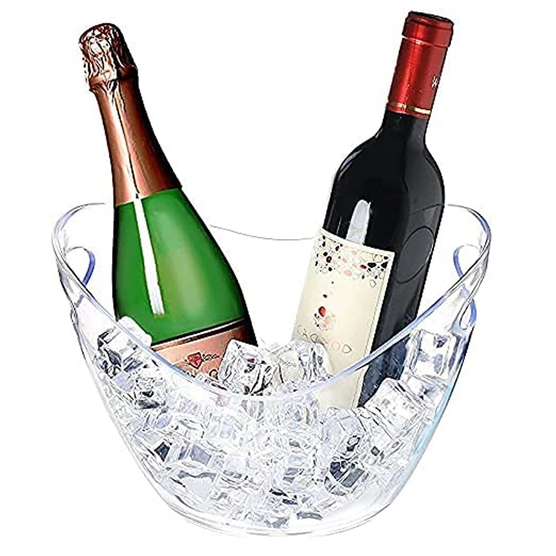 

4 Liter Ice Cube Bucket Transparent Acrylic Food Grade Plastic Tub for Party Bar