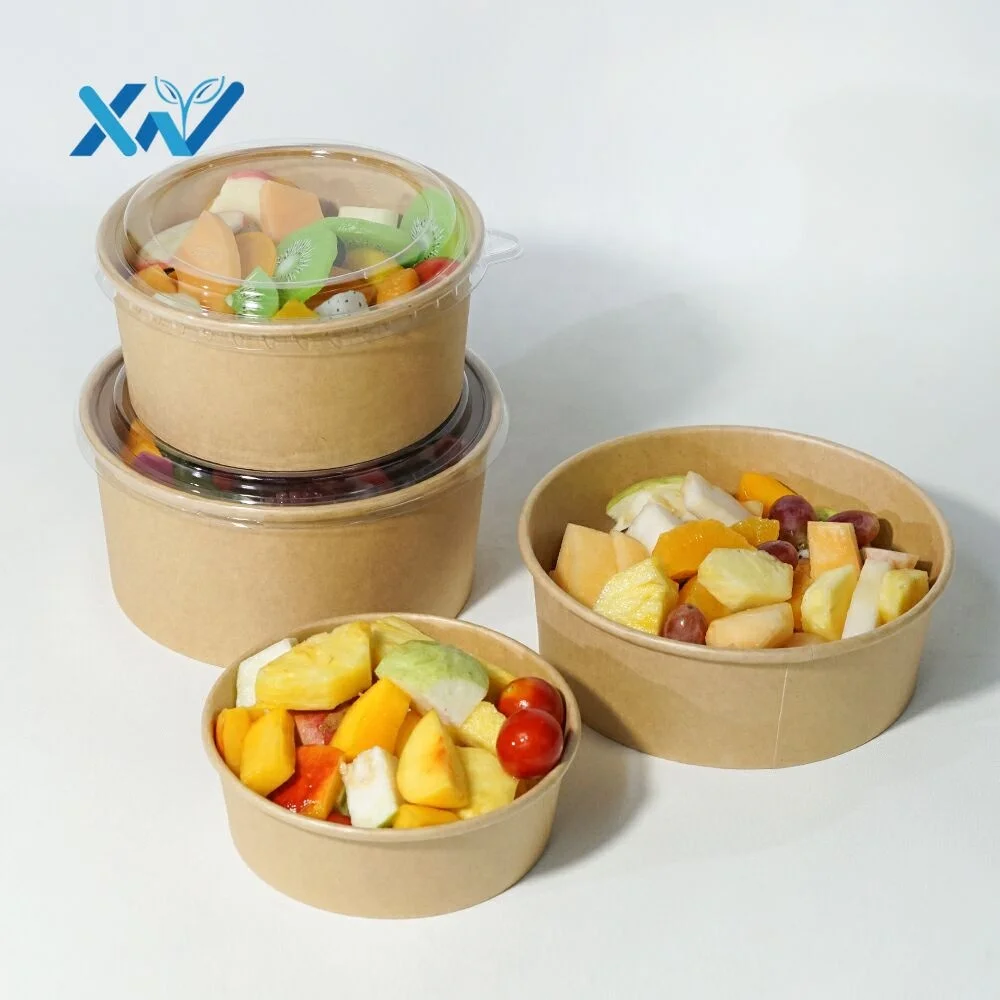 

Disposable Paper Plates And Salads Bowls Wholesale Round Kraft Paper Bowl