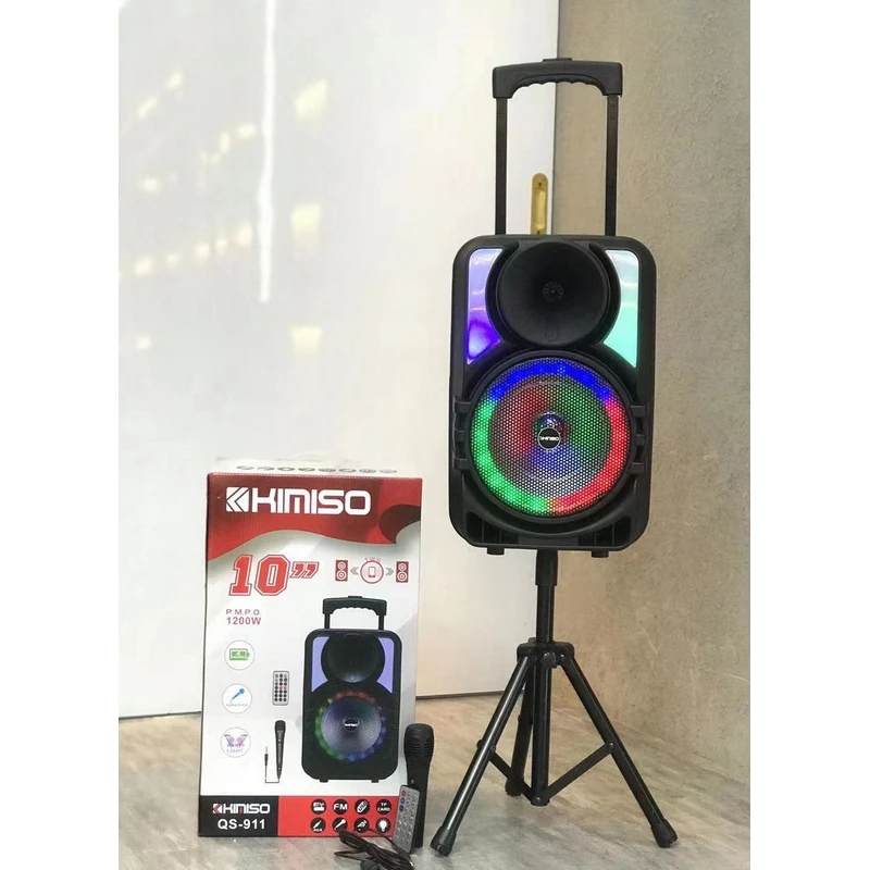 

QS-911 New Arrival Bass Speaker KIMISO 10 Inch Big TWS Rrolley Speaker With Screen