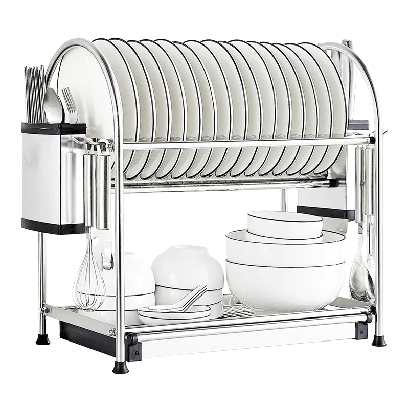 

Hot selling high quality 304 stainless steel Kitchen Dishes tableware drying rack, Natural