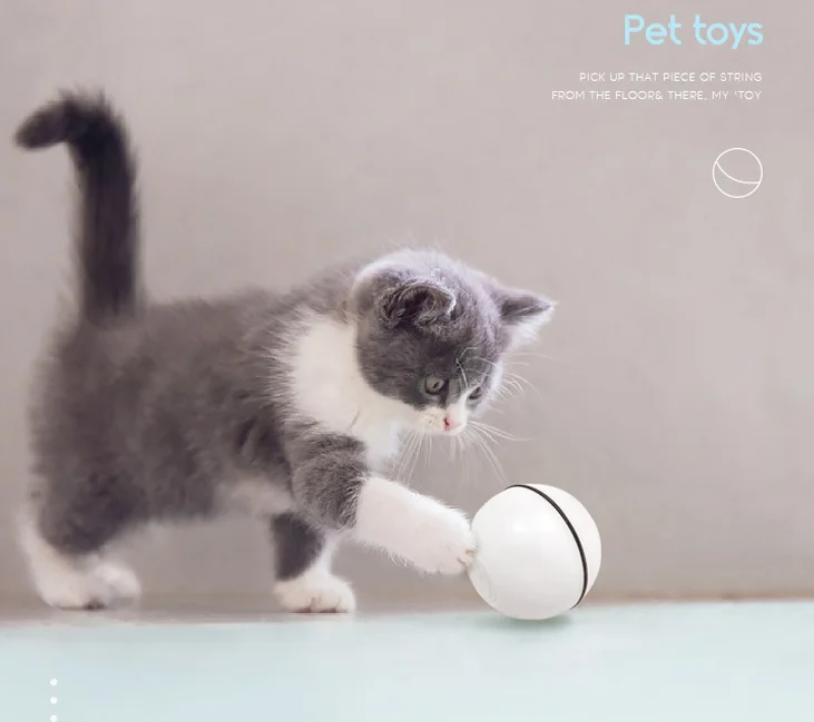 

New Arrival Funny LED Glow Teasing Automatic Rolling Electric USB Charge Pet Smart Cat Toys Interactive Ball