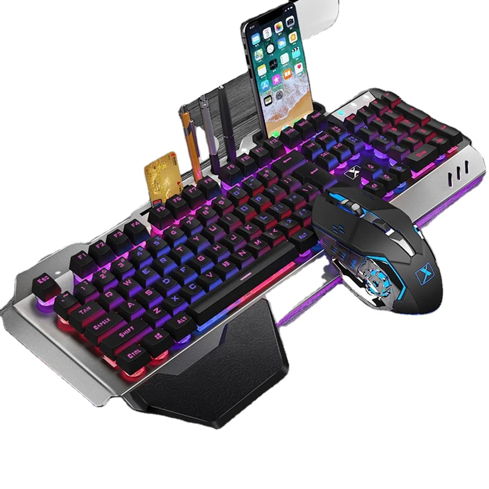 

K680 Durable Rechargeable 26 Keys Non-Conflict 2.4G RGB Wireless Keyboard Mouse Combos